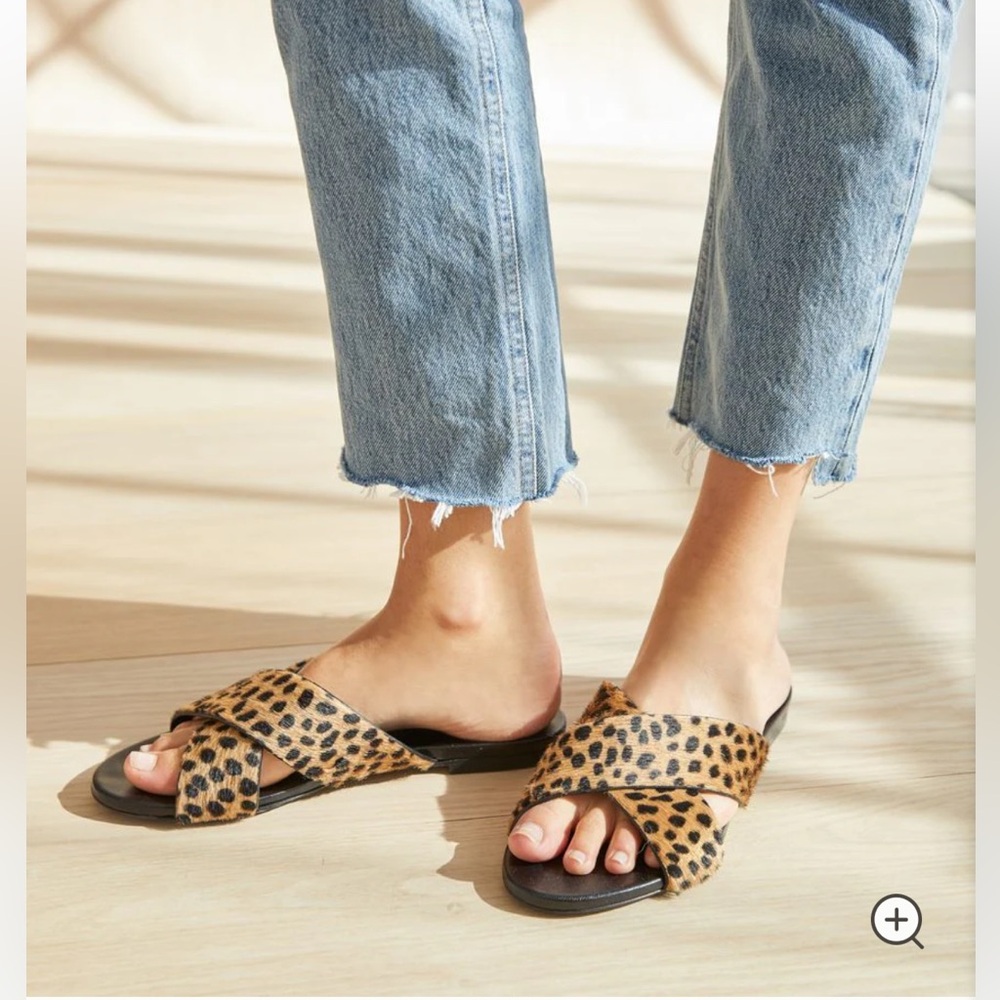 Jenni Kayne Pony Hair Crossover Sandal Slides Size US 9, Jenni Kayne 40